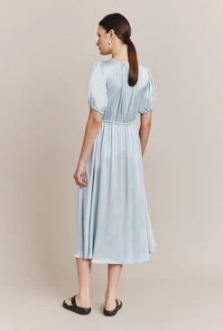 Morella Satin Midi Dress Chambray Blue 2 Morella Satin Midi Dress Chambray Blue -Ghost Store D06G020 K26 27233 650px 964px
