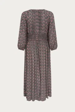 Larissa Crepe Midi Dress Black Mini Roses -Ghost Store D06G026 Z48 27421 650px 964px