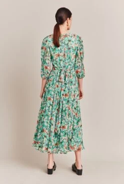 Margot Georgette Midi Dress Green Floral -Ghost Store D06G040A Z49 27476 650px 964px