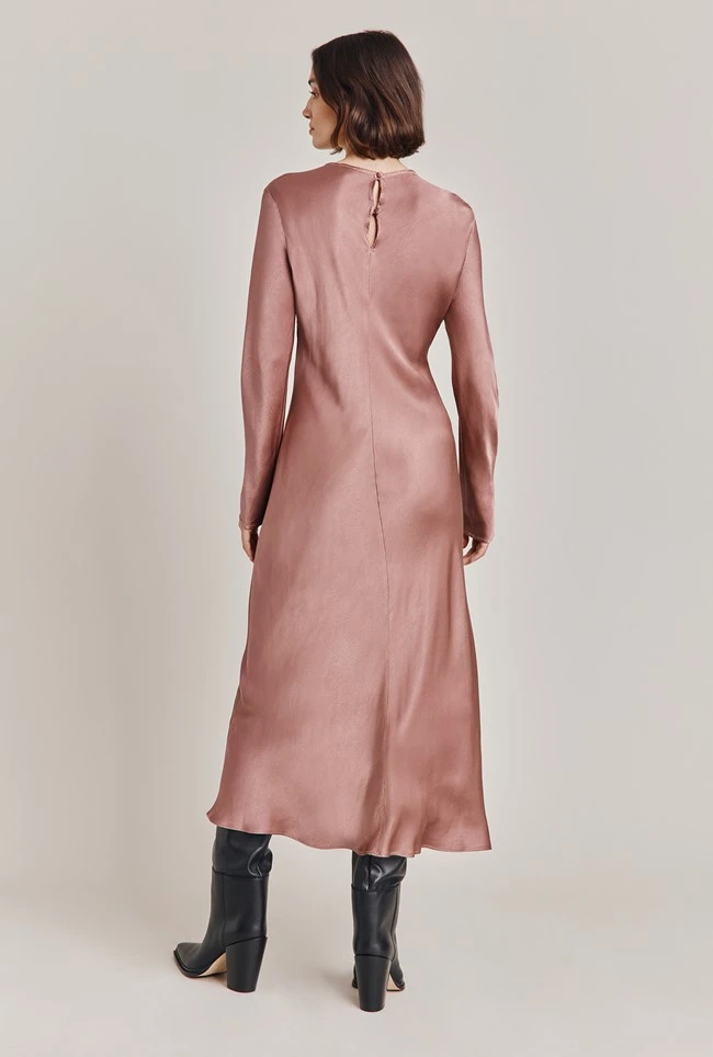 Mari Satin Midi Dress Midnight Mauve Mari Satin Midi Dress Midnight Mauve -Ghost Store D06G041 L93 28937 650px