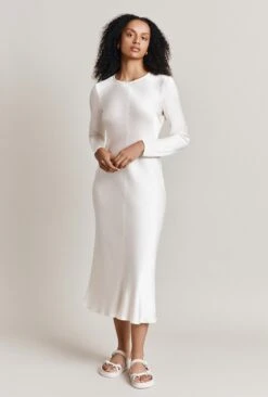 Mari Satin Midi Dress Ivory -Ghost Store D06G041 M12 27993 650px 964px