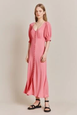 Coco Crepe Midi Dress Blossom Pink -Ghost Store D06G043A H11 27858 650px 964px
