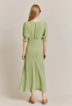Coco Crepe Midi Dress Leaf Green 3 Coco Crepe Midi Dress Leaf Green -Ghost Store D06G043A J22 27569 650px 964px