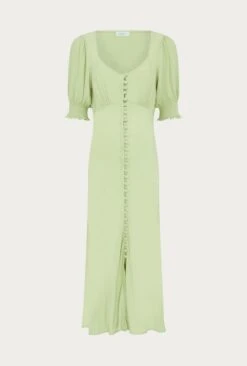 Coco Crepe Midi Dress Leaf Green 4 Coco Crepe Midi Dress Leaf Green -Ghost Store D06G043A J22 27570 650px 964px