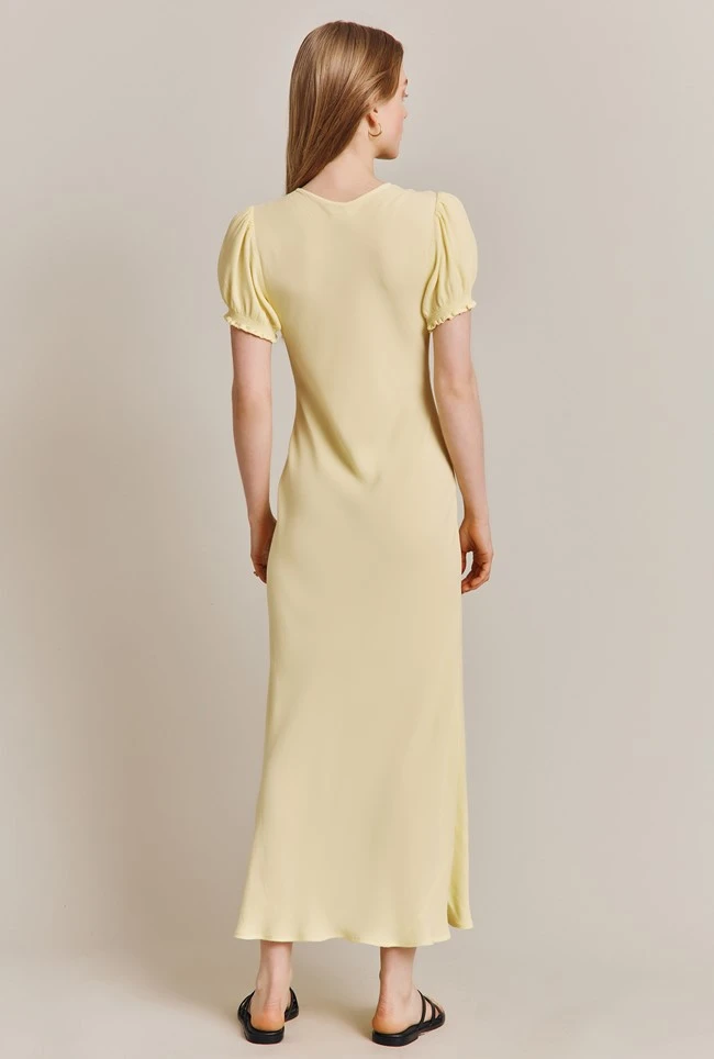 Poet Crepe Midi Dress Yellow Poet Crepe Midi Dress Yellow -Ghost Store D06G044 E04 27591 650px