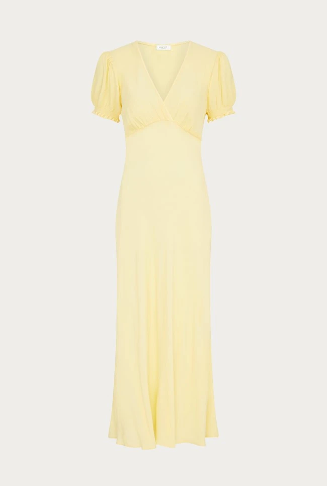Poet Crepe Midi Dress Yellow Poet Crepe Midi Dress Yellow -Ghost Store D06G044 E04 27595 650px