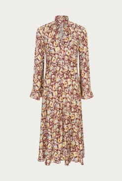 Ayla Satin Midi Dress Sandy Floral -Ghost Store D06G045A Z51 27449 650px 964px