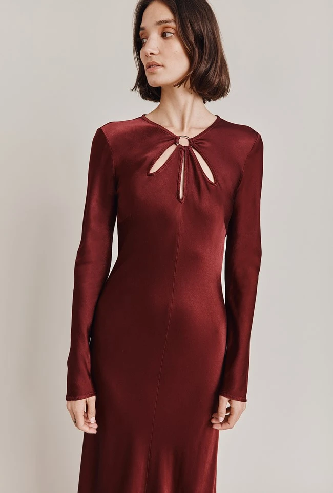 Freya Satin Midi Dress Port Freya Satin Midi Dress Port -Ghost Store D06G048 G30 28770 650px