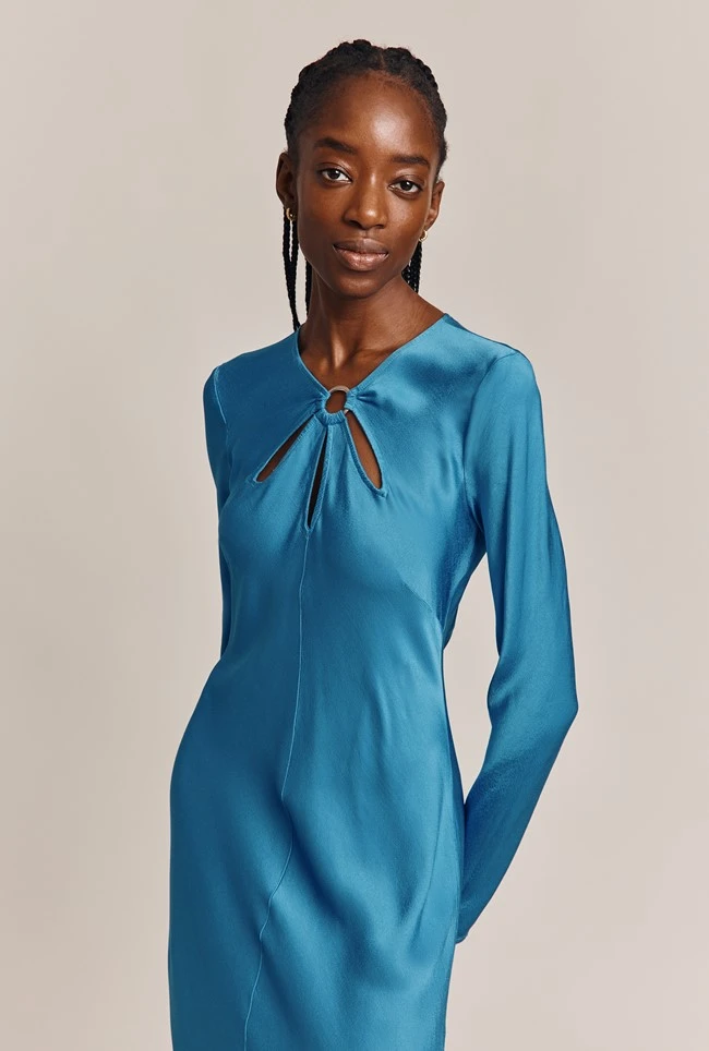 Freya Satin Midi Dress Blue Freya Satin Midi Dress Blue -Ghost Store D06G048 K81 26798 650px