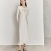 Freya Satin Midi Dress Ivory