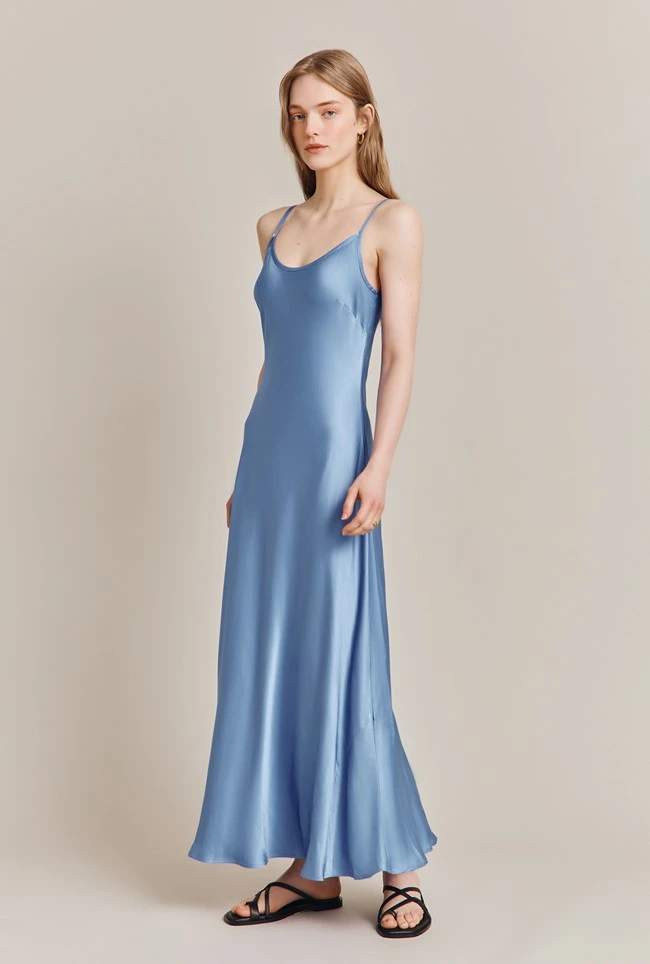 Joelle Satin Midi Dress Cornflower Blue Joelle Satin Midi Dress Cornflower Blue -Ghost Store D06G062 K92 27613 650px