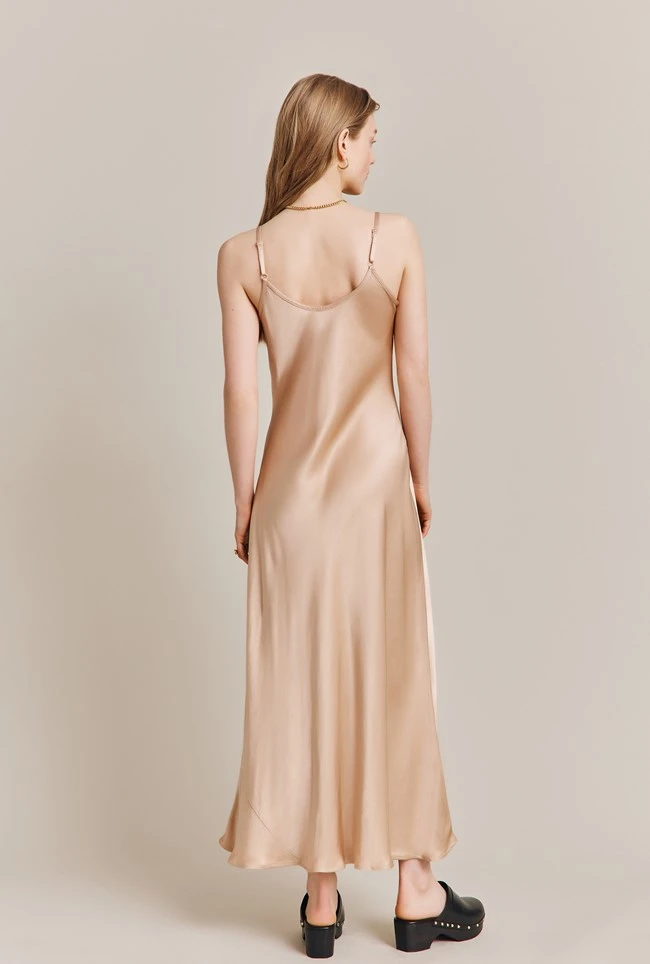 Joelle Satin Midi Dress Stone Joelle Satin Midi Dress Stone -Ghost Store D06G062 N10 27604 650px