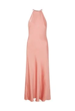 Elsie Satin Midi Dress Dusty Blush -Ghost Store D06G064 H86 27976 650px 964px