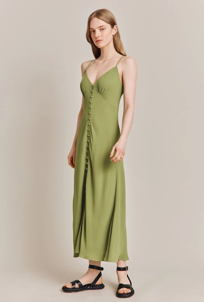 Sofia Crepe Midi Dress Green Sofia Crepe Midi Dress Green -Ghost Store D06G069 J30 27868 650px