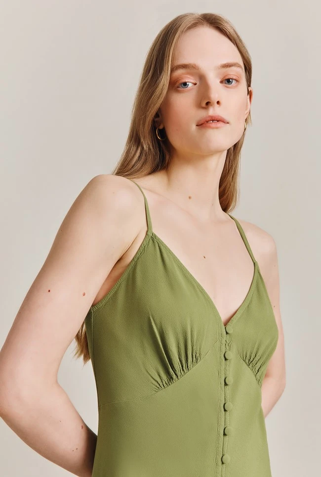 Sofia Crepe Midi Dress Green Sofia Crepe Midi Dress Green -Ghost Store D06G069 J30 27870 650px