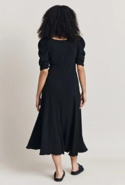 Penelope Crepe Midi Dress Black -Ghost Store D06G072 A01 28270 650px 964px