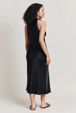 Lua Satin Midi Dress Black -Ghost Store D06G076 A01 28383 650px 964px