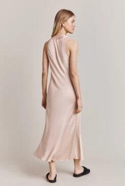 Lua Satin Midi Dress Oyster -Ghost Store D06G076 N29 28393 650px 964px