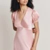 Clemence Satin Midi Dress Pink