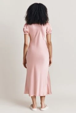 Clemence Satin Midi Dress Pink -Ghost Store D06G084 H44 28036 650px 964px