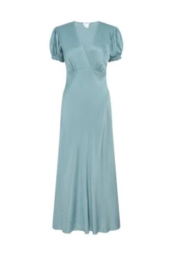 Clemence Satin Midi Dress Petrol Green -Ghost Store D06G084 K72 28038 650px 964px
