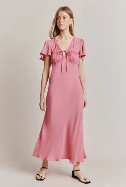 Laura Crepe Midi Dress Pale Rose -Ghost Store D06G085 H22 27819 650px 964px