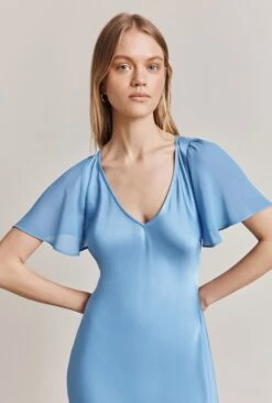 Jennifer Satin Midi Dress Cornflower Blue -Ghost Store D06G089 K92 28417 650px 964px