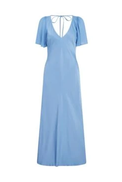 Jennifer Satin Midi Dress Cornflower Blue -Ghost Store D06G089 K92 28419 650px 964px