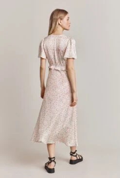 Bibi Satin Midi Dress Cream Bubble -Ghost Store D06G094 Z57 28176 650px 964px