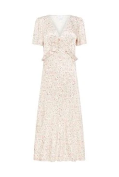 Bibi Satin Midi Dress Cream Bubble -Ghost Store D06G094 Z57 28177 650px 964px