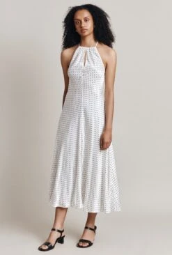 Alena Satin Midi Dress White Spot 3 Alena Satin Midi Dress White Spot -Ghost Store D06G100 Z70 28234 650px 964px
