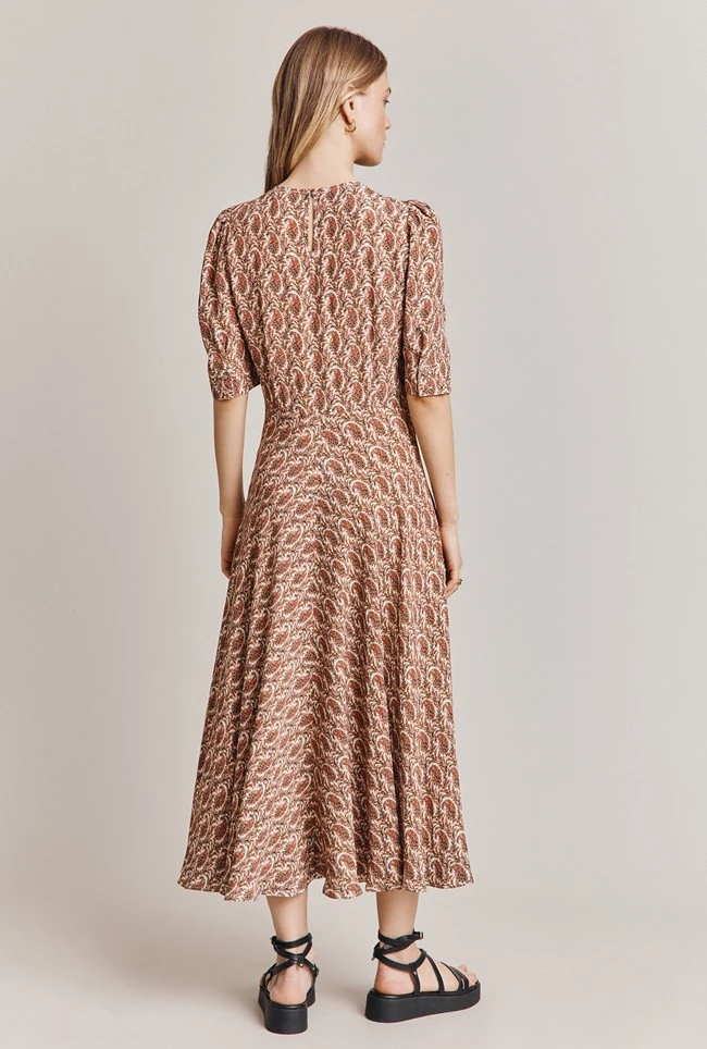 Erika Crepe Midi Dress Rose Paisley Erika Crepe Midi Dress Rose Paisley -Ghost Store D06G101 Z62 28353 650px