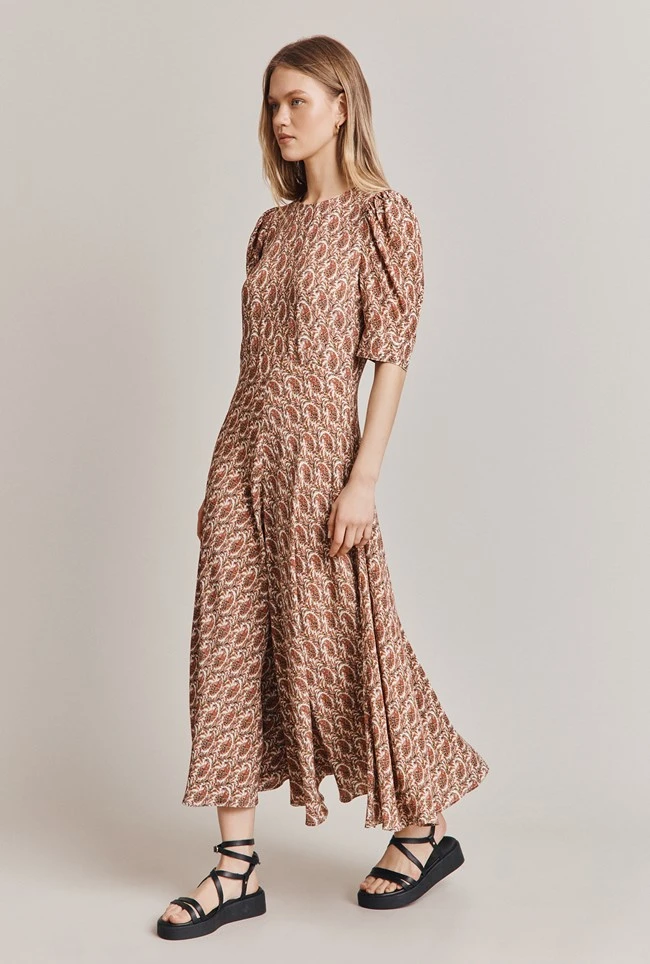 Erika Crepe Midi Dress Rose Paisley Erika Crepe Midi Dress Rose Paisley -Ghost Store D06G101 Z62 28355 650px