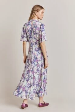 Penny Crepe Midi Dress Blue Dotty Clouds -Ghost Store D06G103 Z63 28238 650px 964px