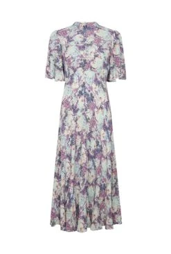 Penny Crepe Midi Dress Blue Dotty Clouds -Ghost Store D06G103 Z63 28241 650px 964px