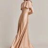 Delphine Satin Maxi Dress Dark Nude