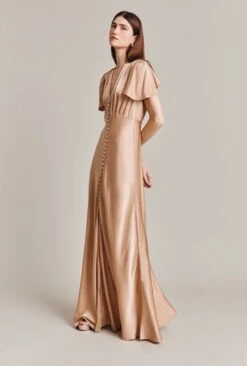Delphine Satin Maxi Dress Dark Nude 3 Delphine Satin Maxi Dress Dark Nude -Ghost Store D07G022 N06 28667 650px 964px