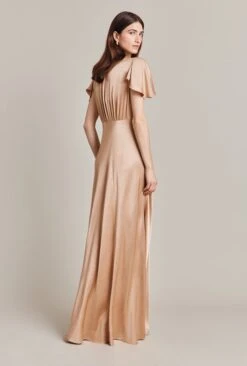 Delphine Satin Maxi Dress Dark Nude 4 Delphine Satin Maxi Dress Dark Nude -Ghost Store D07G022 N06 28670 650px 964px