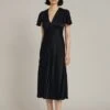 Grace Satin Midi Dress Black