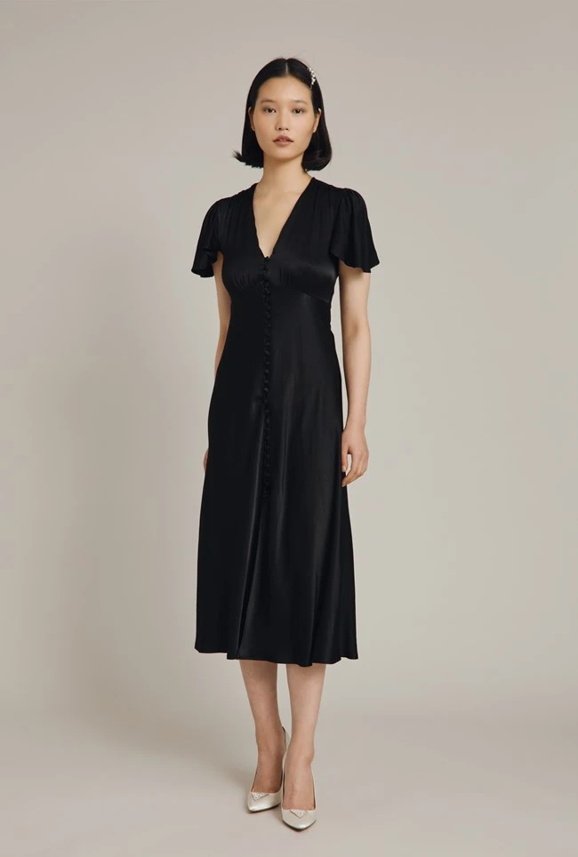 Grace Satin Midi Dress Black Grace Satin Midi Dress Black -Ghost Store D07G023 A01 29036 650px