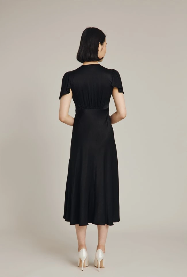 Grace Satin Midi Dress Black Grace Satin Midi Dress Black -Ghost Store D07G023 A01 29039 650px