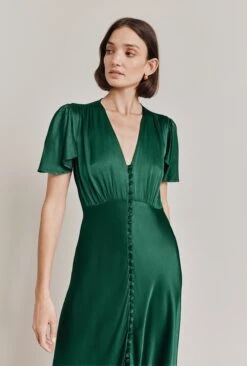 Grace Satin Midi Dress Dark Green 7 Grace Satin Midi Dress Dark Green -Ghost Store D07G023 J13 28681 650px 964px