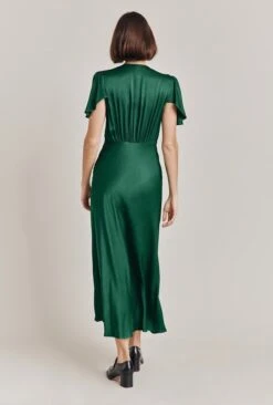 Grace Satin Midi Dress Dark Green 9 Grace Satin Midi Dress Dark Green -Ghost Store D07G023 J13 28683 650px 964px