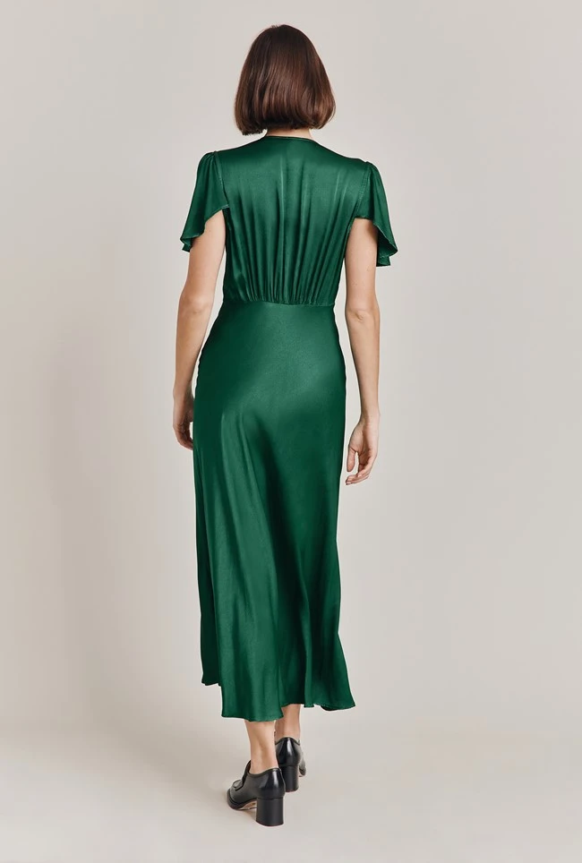 Grace Satin Midi Dress Dark Green Grace Satin Midi Dress Dark Green -Ghost Store D07G023 J13 28683 650px