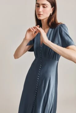 Grace Satin Midi Dress Blue Mirage -Ghost Store D07G023 K60 28695 650px 964px