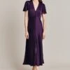 Grace Satin Midi Dress Dark Purple
