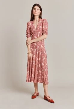 Madi Crepe Midi Dress Red Floral 2 Madi Crepe Midi Dress Red Floral -Ghost Store D07G024 Z86 28780 650px 964px