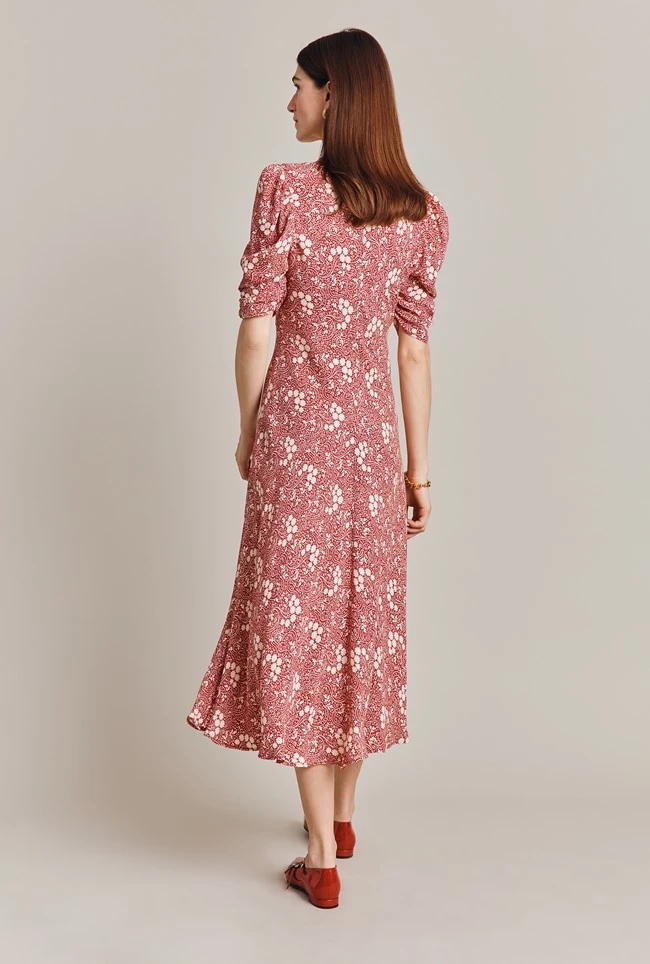 Madi Crepe Midi Dress Red Floral Madi Crepe Midi Dress Red Floral -Ghost Store D07G024 Z86 28783 650px