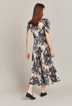 Beatrix Satin Midi Dress Green Floral -Ghost Store D07G029 Z34 28800 650px 964px