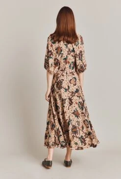 Dana Crepe Midi Dress Cream Jacobean Floral -Ghost Store D07G030 Z87 28808 650px 964px